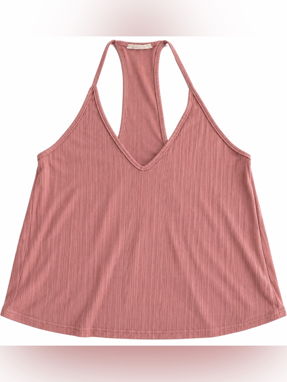 Intimately Free People Ribbed V Neck Racerback Tank Top Women's XS Dusty Rose